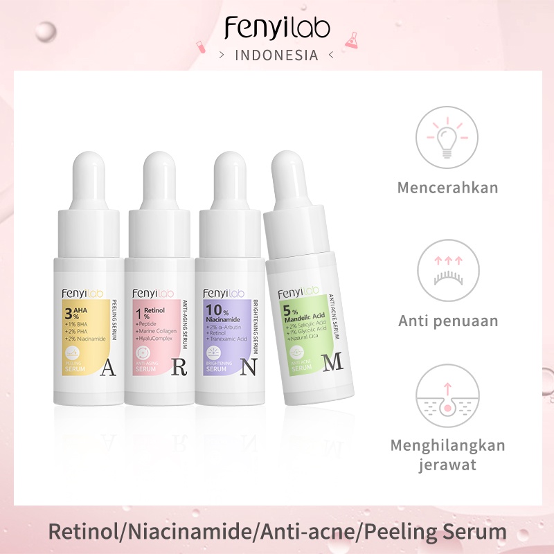 Fenyi Lab Retinol Serum 10% Niacinamide Essence Peeling Anti Jerawat Mencerahkan 17ml