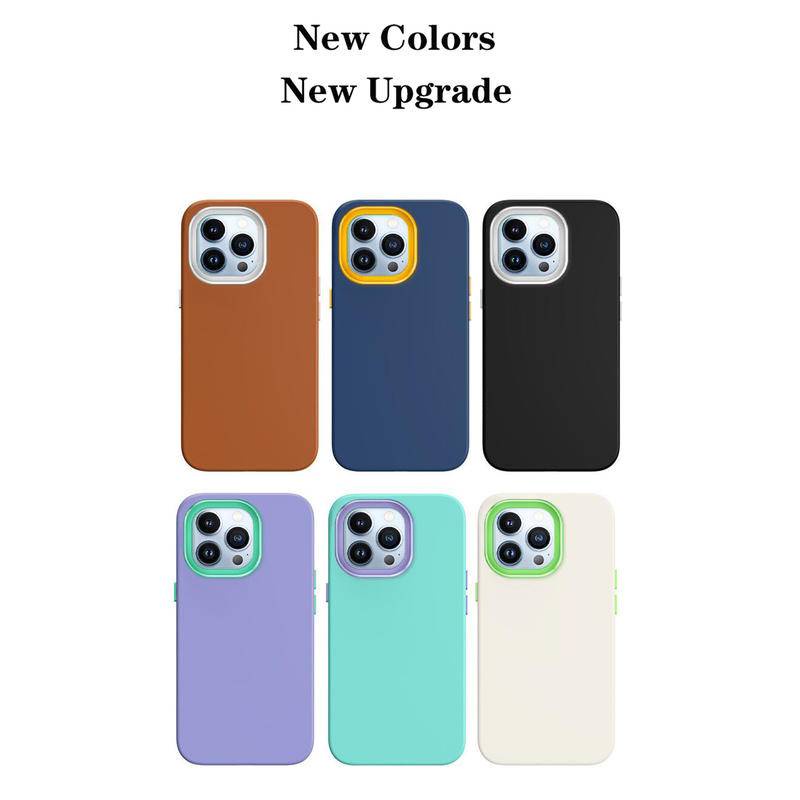 3 in 1 Case Cover Handphone Shockproof Warna Permen Bahan Silikon Cair Untuk iPhone 14 / 13 / 12 / 11promax