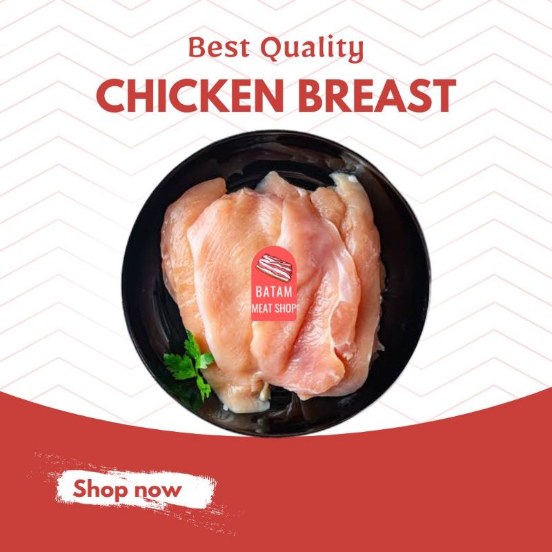 

Dada Ayam Slice / Sliced Chicken Breast / Daging Ayam Iris Tipis
