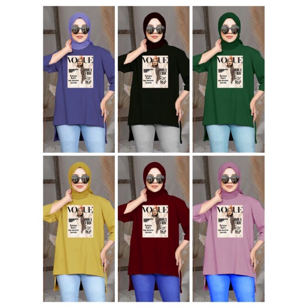 Tunik wanita basic hijab oversize bahan BEBYTERRY