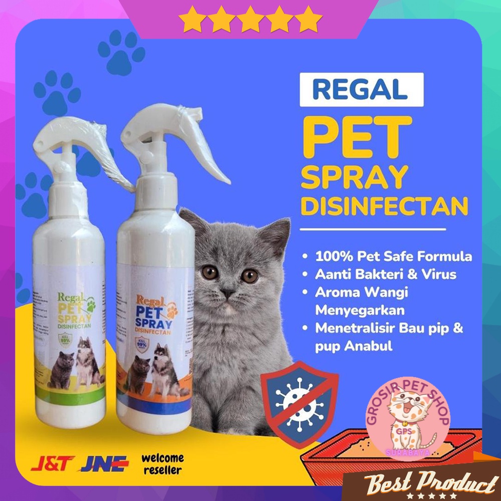 Desinfektan Untuk Kucing dan Anjing Pembasmi Bakteri dan Kuman Berbahaya / Pet Disinfektan Regal Non Alcohol aman untuk Hewan Peliharaan