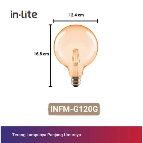 In-Lite Lampu Filament Led G120 Gold