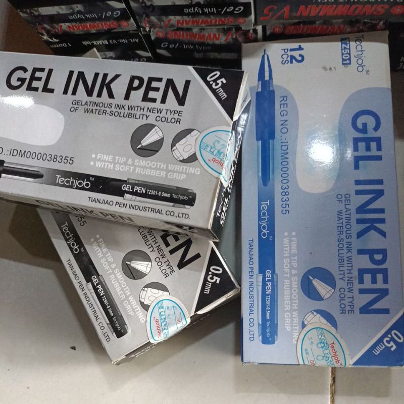 

techjob gel ink pen bolpoin pulpen ballpoint pena balpoint bolpen