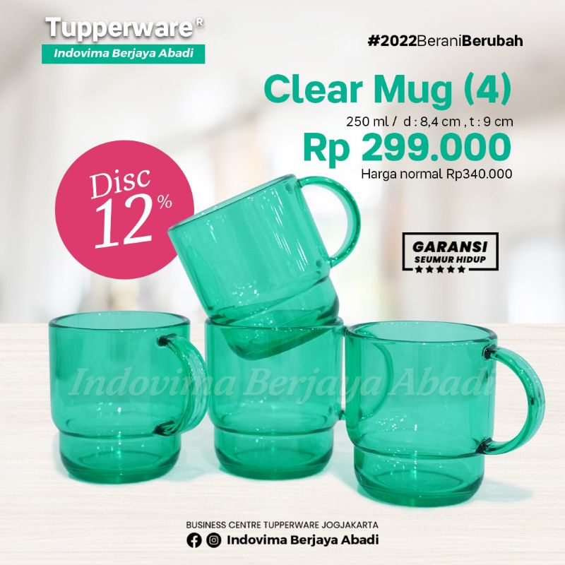 clear mug by tupperware