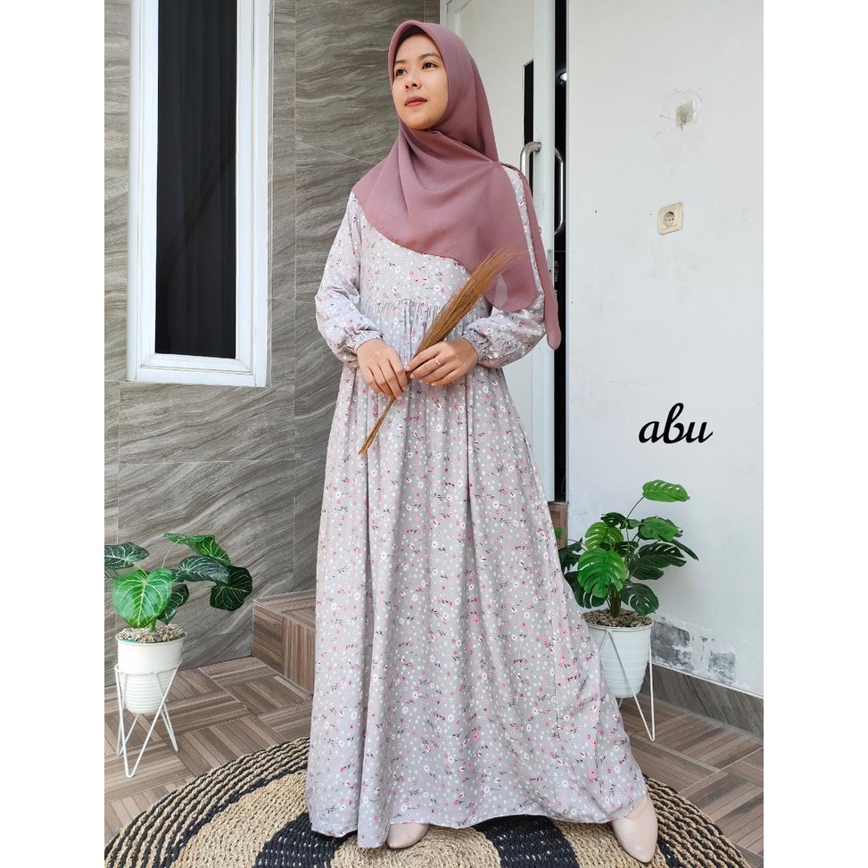 Gamis Rayon Viscos Motif Etnik Baru M L XL XXL