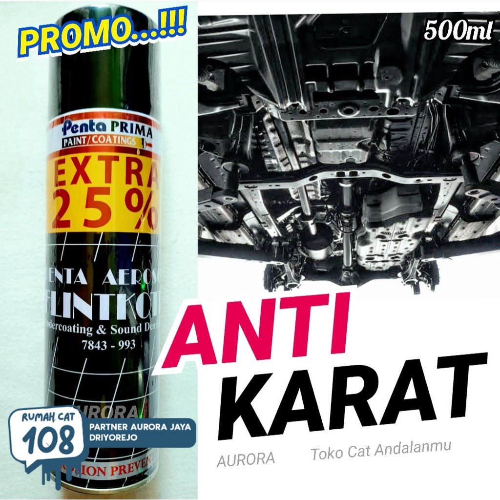 

Rumah Cat - Penta FLINKOTE ANTI KARAT 500ml / Pelindung Rangka Kendaraan Pilok Super Gloss Flinkot Under Coat Rumah Cat Motor dan Mobil
