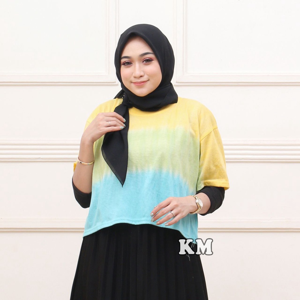 Atasan Wanita Kaos Kekinian Model Crop-Top All Size Adem