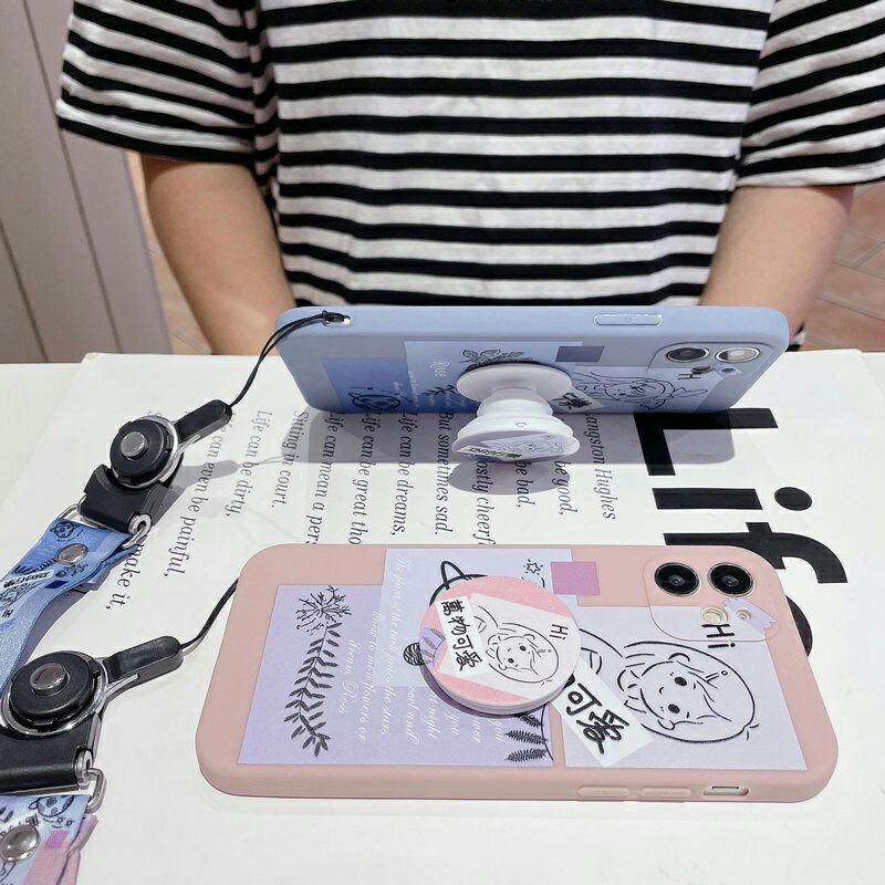 CASE VIVO V7 / Vivo 1718 Softcase Karakter + Popsocket+Tali Premium
