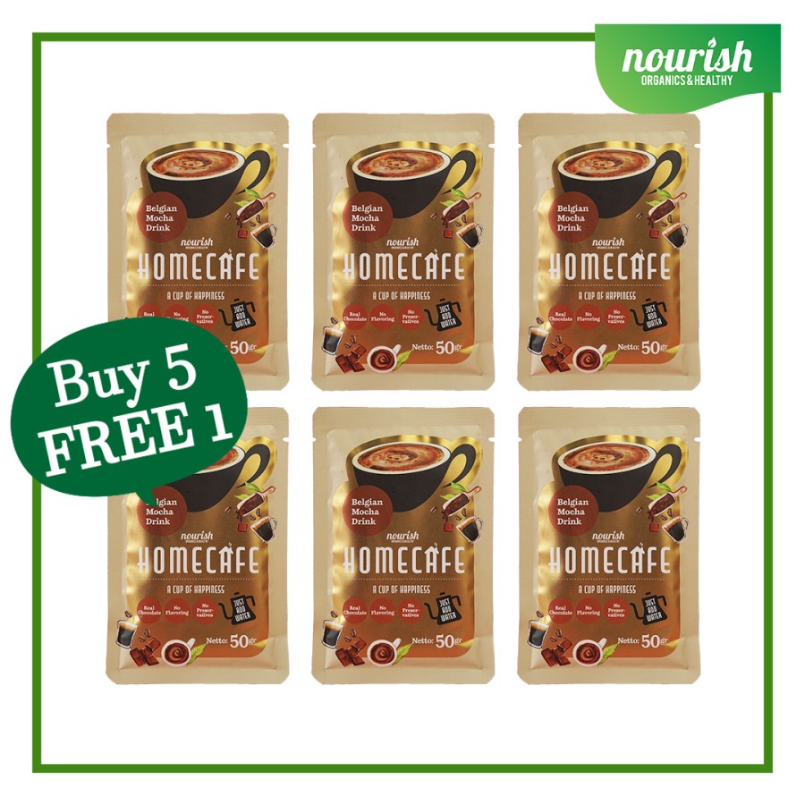 BUY 5 GET 1 FREE Homecafe Belgian Mocha Drink 50gr