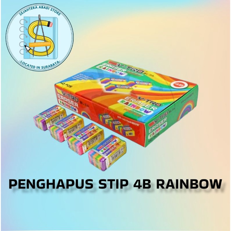 

(1 PCS) STIP ER-40 RAINBOW V-TRO / PENGHAPUS PELANGI / PENGHAPUS STIP