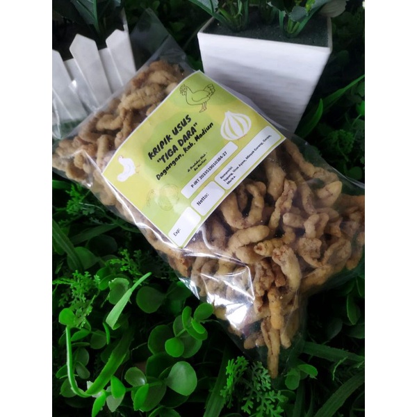 

Keripik Usus Tiga Dara kemasan 250gr