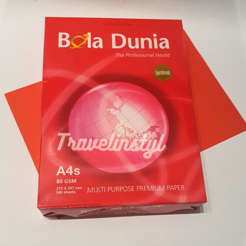 

Kertas HVS A4s 80gsm Bola Dunia (1rim)