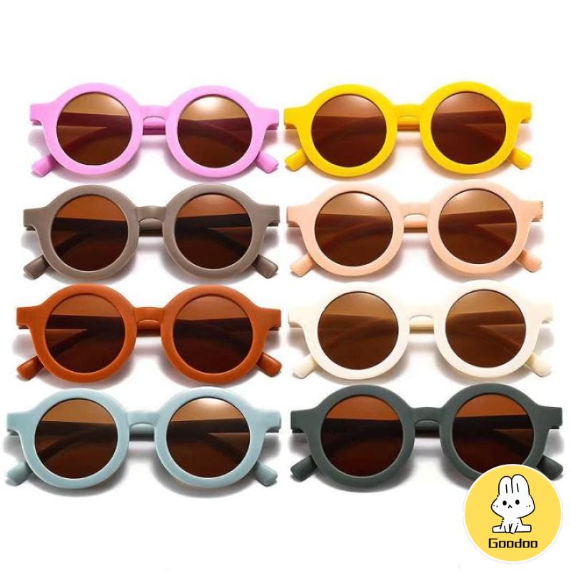 Kacamata Hitam Anak Matte Bingkai Bulat Trendi Retro Cute Clear Vision -Doo