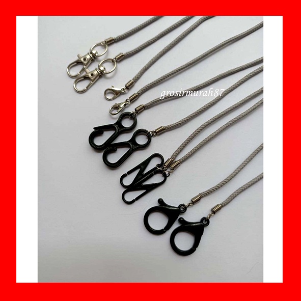 Tali masker dewasa lanyard kalung masker non elastis warna silver ready stok cantolan kokot cantolan besi atau plastik