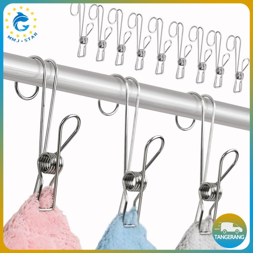 【10PCS】Penjepit Stainless/Jepit Untuk Jemuran/Stainless Klip/Hook Klip/Clip Hanger