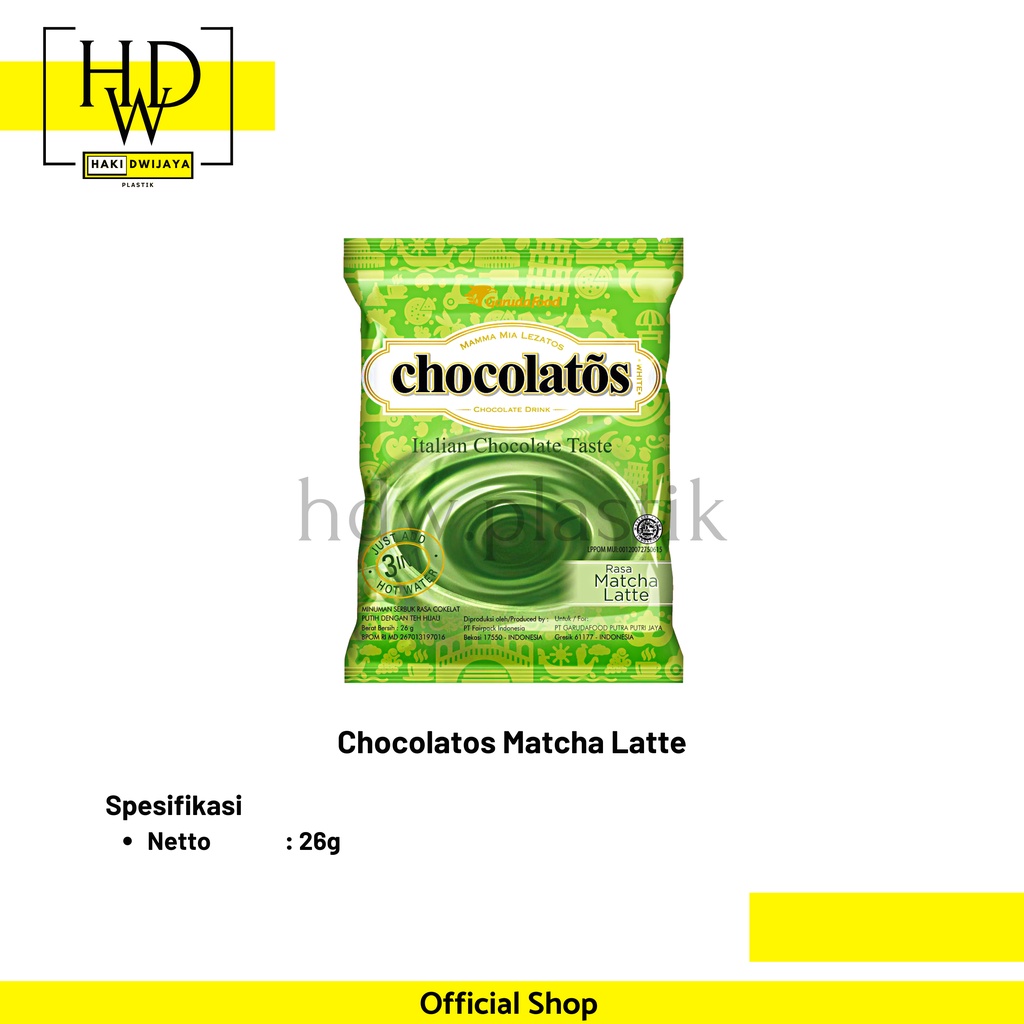 

[Isi 10Pcs] Chocolatos 26gram Italian Matcha Latte