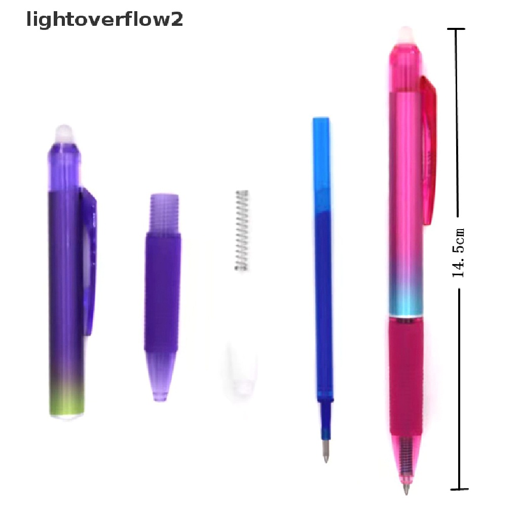 (lightoverflow2) Pulpen 0.5mm Tinta Biru / Hitam Bisa Dihapus Untuk Sekolah / Kantor