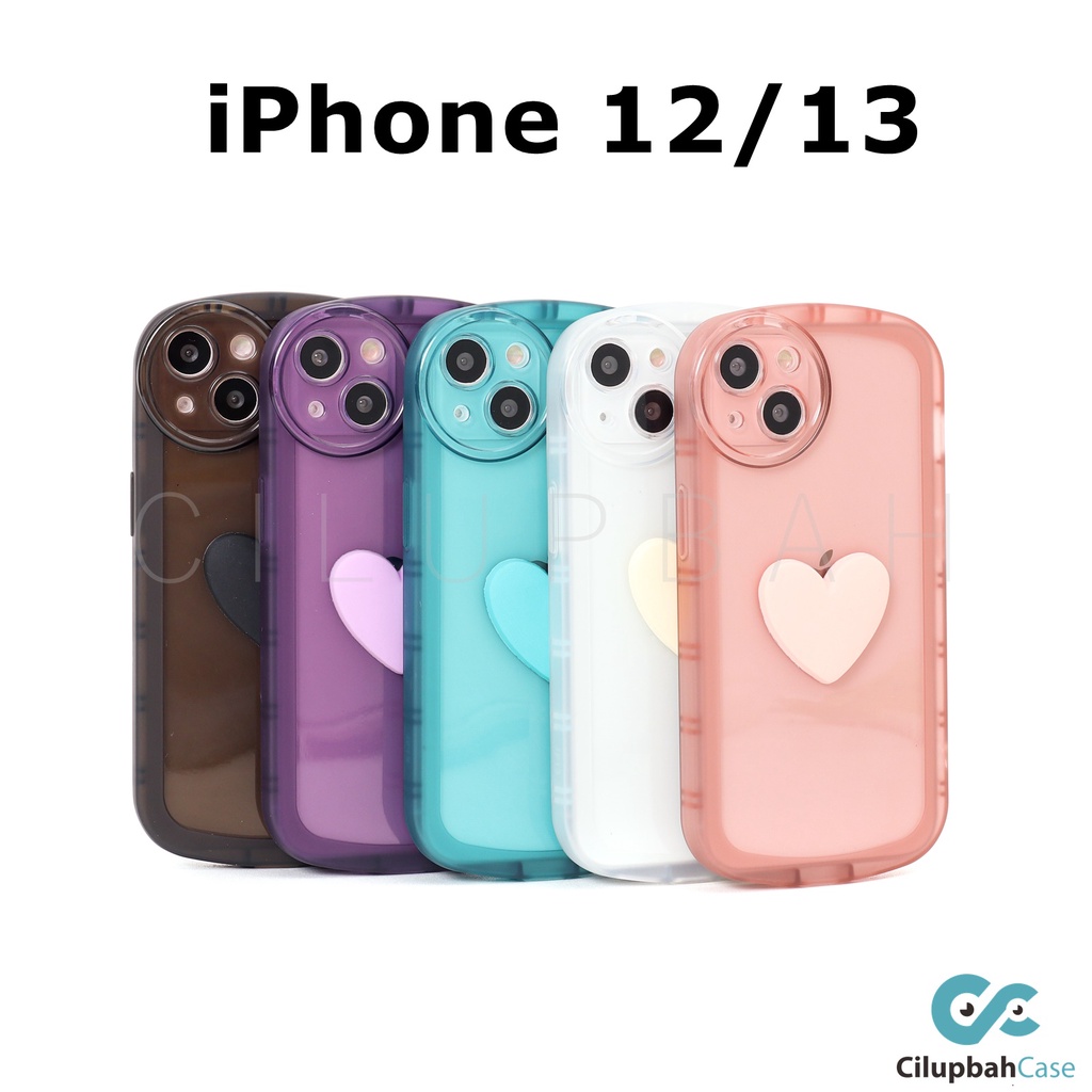 Transparant Soft Case 3D Love Full Lenscover iPhone 12 13 PRO MAX