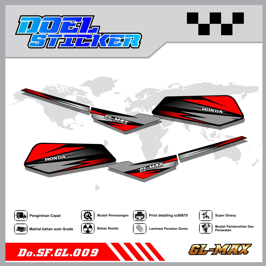 Sticker Striping GL PRO , MAX List Variasi Hologram pelangi,Crome Doel  009