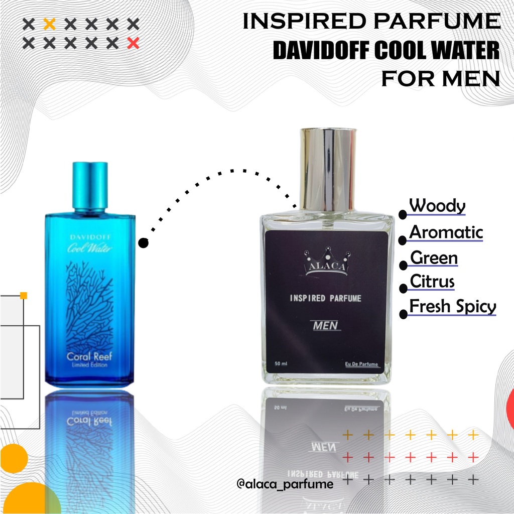 Alaca Inspired Parfum Farfum Davidoff Cool Water Farfum Minyak Wangi Pria Cowok Laki Laki