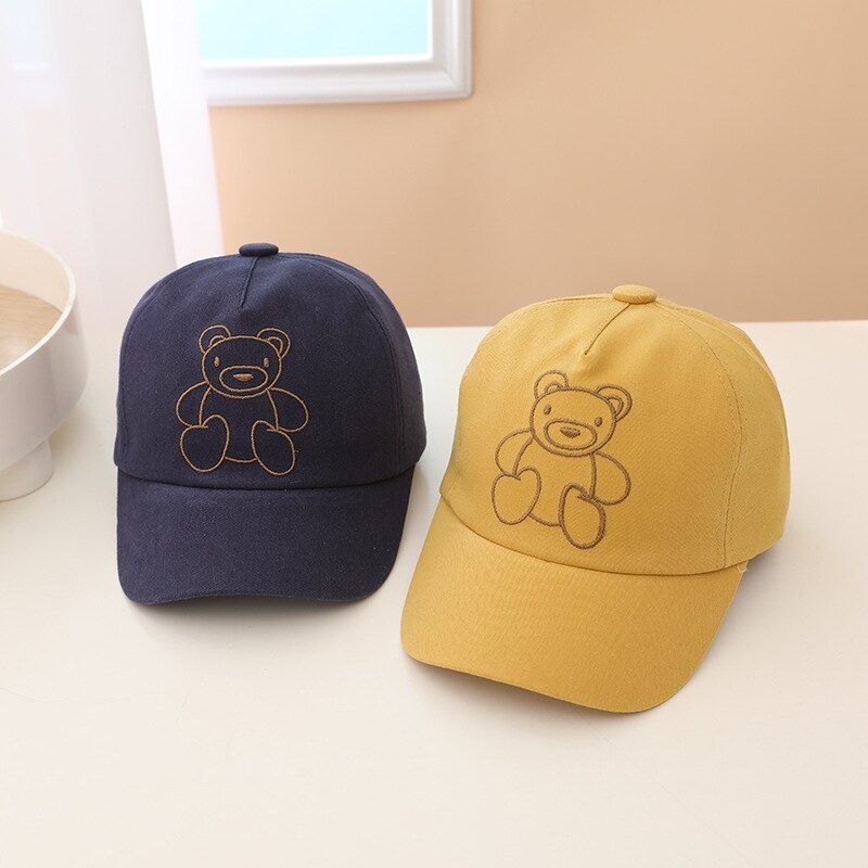 COD- Topi anak anak unisex premium / topi lucu anak anak usia 1-4 tahun / Topi anak anak Motif LINE BEAR impor