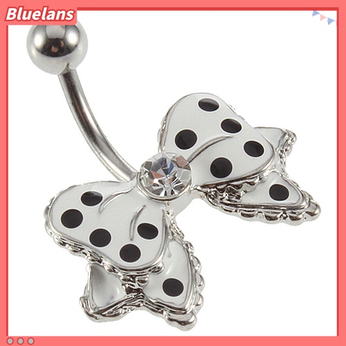 Cincin Tindik Pusar Desain Pita Motif Polkadot Untuk Wanita