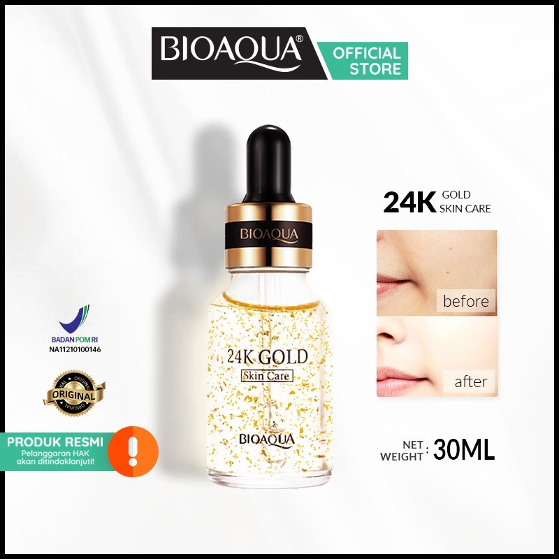 [kecil] BIOAQUA SERUM 24K Gold Skin Brightening Serum Essence 30ML