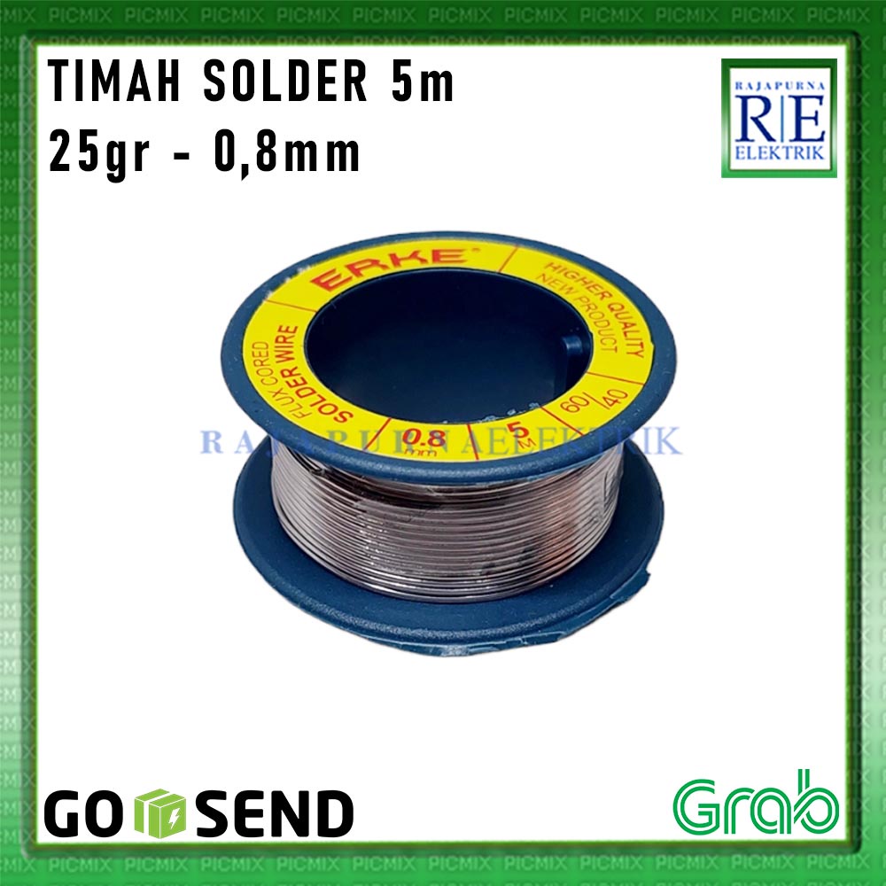 Timah Solder ERKE/SINSEKI Solder Core Wire 5M Meter 25gr 0,8mm (60/40)