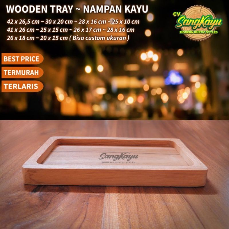 Nampan kayu Wooden tray nampan saji kayu tatakan kayu nampan kopi