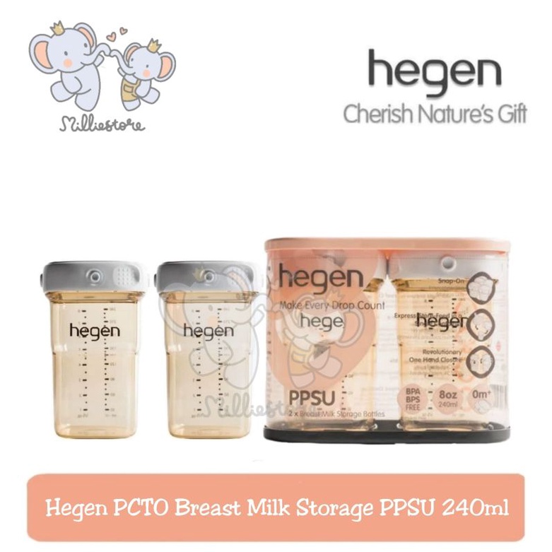 Hegen PCTO 240ml / 8oz Breast Milk Storage - 2 pack