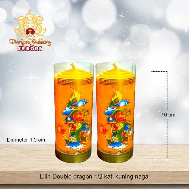 Lilin/Candle Puja Sembahyang Double Dragon 1/2 Kati