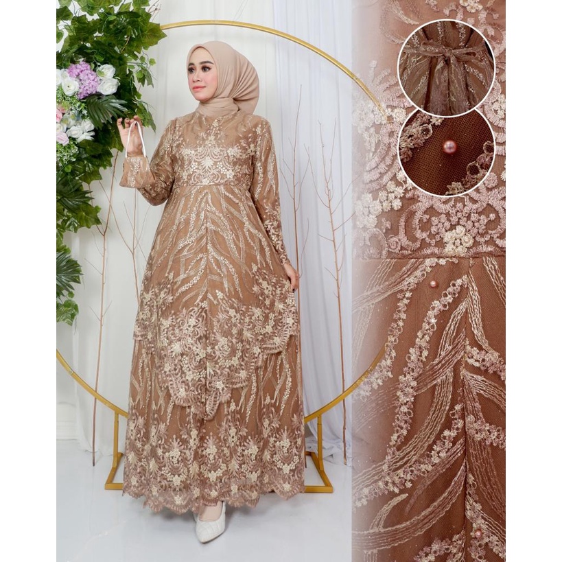 [COD] Bayar di Tempat | Gamis Tingkat Premium Quality Product | Sale Gamis Pesta Premium | Gamis Wisuda Terbaru 2021 | Gamis Pesta Masa Kini