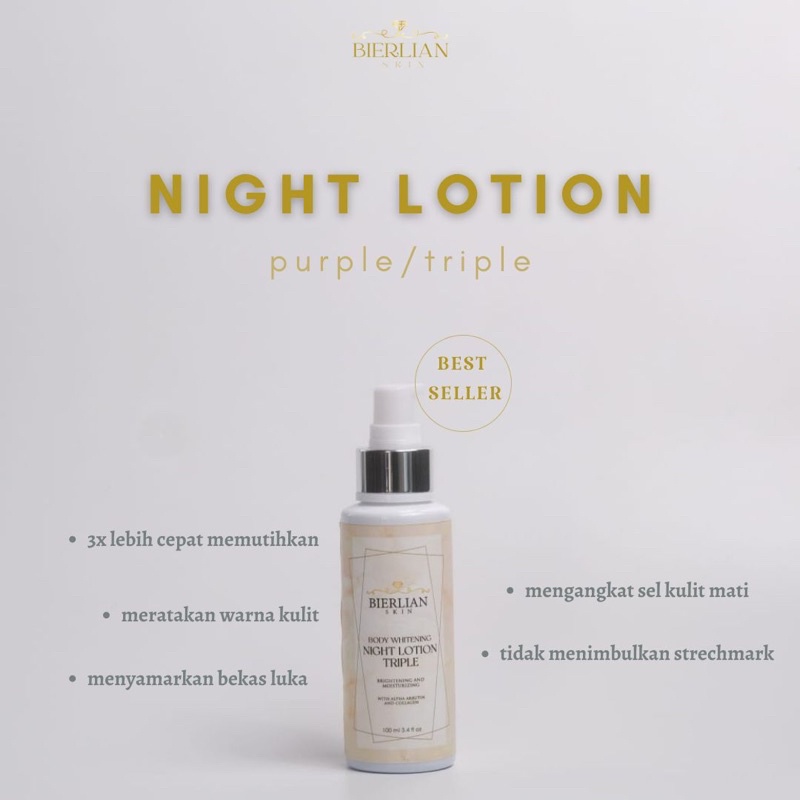 Bierlian Body Whitening Night Lotion/HB Triple Ungu