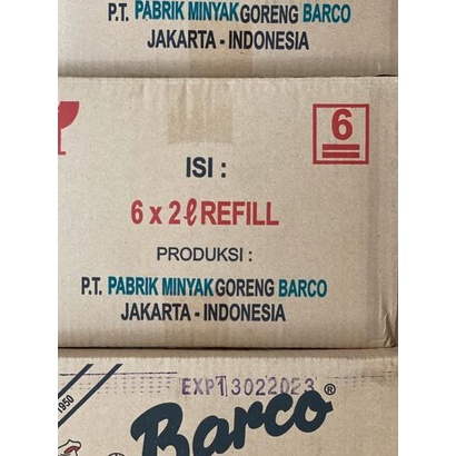 

SALE!!Minyak Goreng Barco Refill 2 Liter Dus Isi 6|SQ9