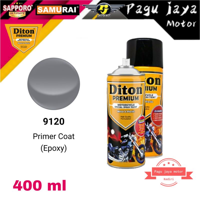 DITON PREMIUM 9120 EPOXY POXY PRIMER GREY COAT 400ml cat semprot spray paint pilox pilok