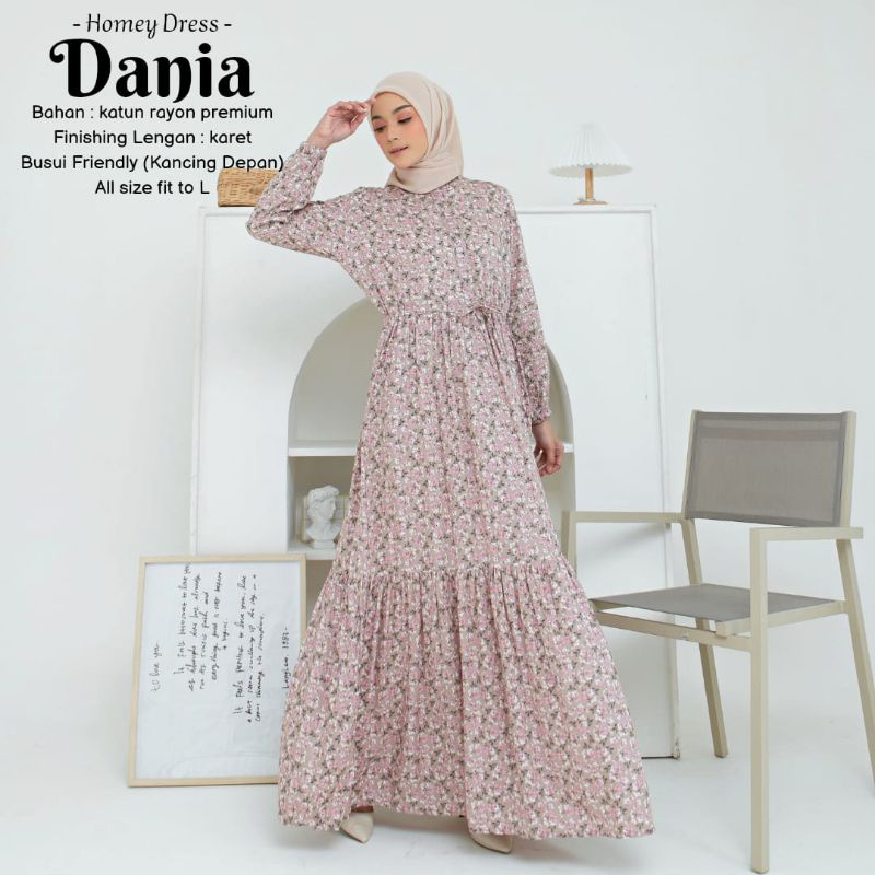 Termurah - Gamis Dewasa Jumbo Homey Dress Dania Dress Murah Motif Bahan Katun Rayon Premium Nyaman Dipakai | Bisa Cod