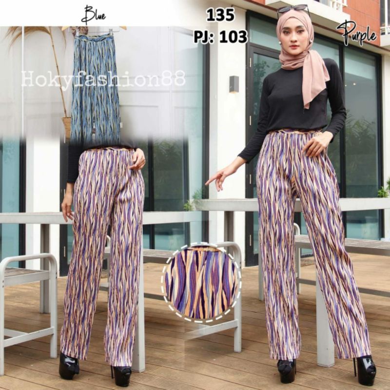 CELANA KULOT PLISKET MOTIF ZIG ZAG BAHAN HYGET PREMIUM