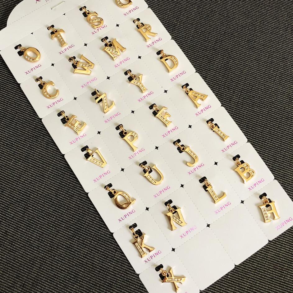 Liontin Kalung Huruf N - Z Xuping Asli Lapis Emas Putih Silver Gold - BP001 ‑ STB.18Oc22ᴰ