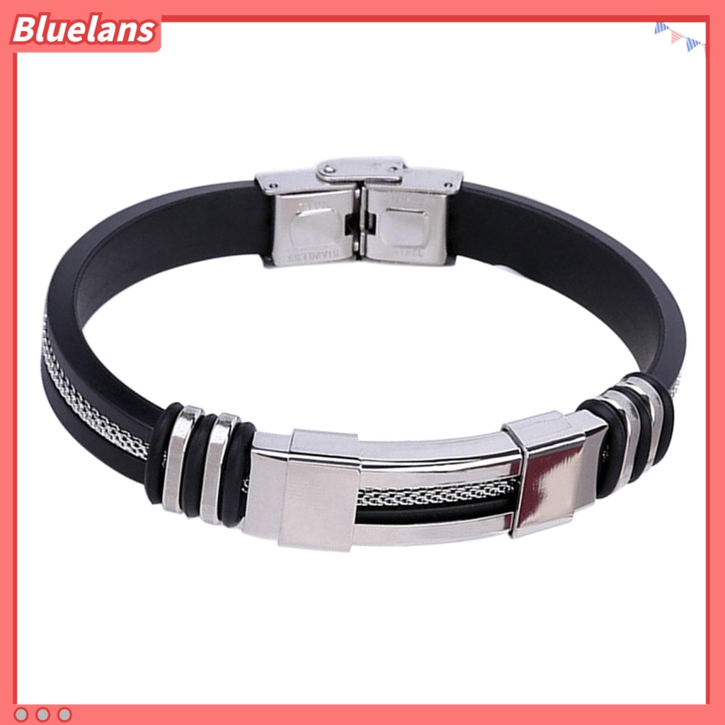 [bluelans]Fashion Stainless Steel Men Bracelet Jewelry Bangle Wrist Band Party Decoration