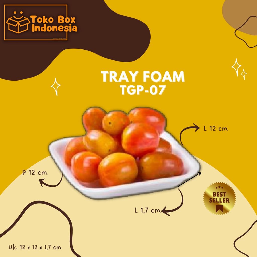 Tray Foam TGP07 / Tray Foam Alat Pembungkus Makanan Sayuran / Buah / Daging