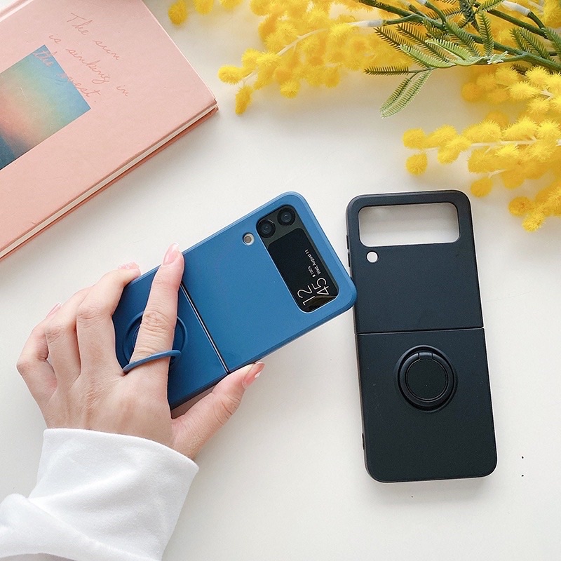 Silicone Case Samsung Galaxy Z Flip 6 5 4 3 Soft Case Microfiber With Ring