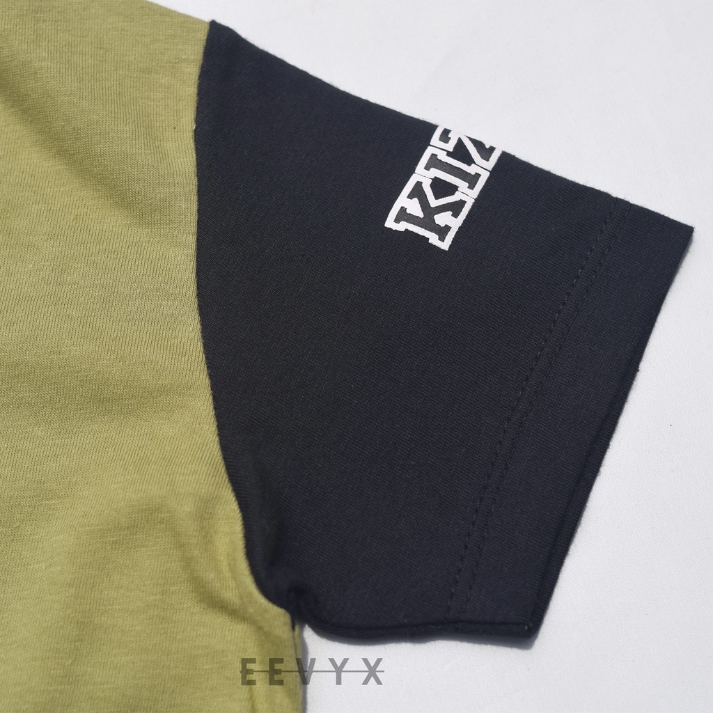 Kizzu Baju Kaos Distro Anak Laki Laki Umur 1-12 Tahun Bahan Cotton - Push Olive - Eevyx Store