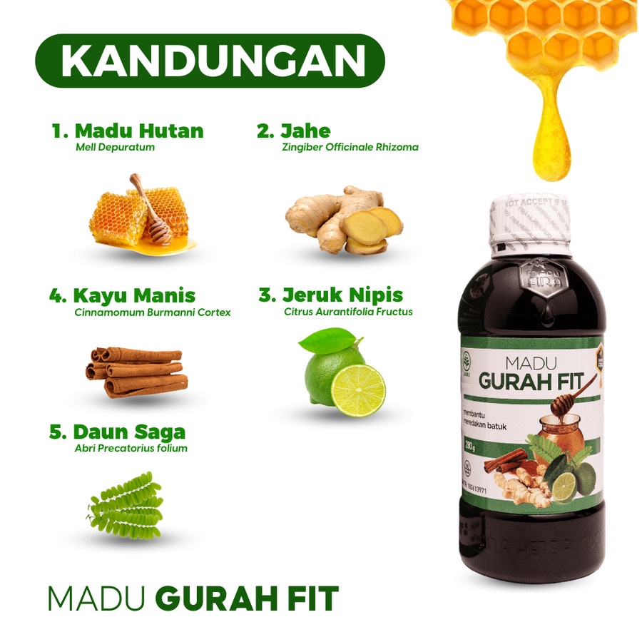 PAKET GOLD MADU GURAHFIT GURAH FIT ORI HERBAL ATASI BATUK PILEK HIDUNG TERSUMBAT NYERI DADA MEMBANTU MELEGAKAN PERNAFASAN