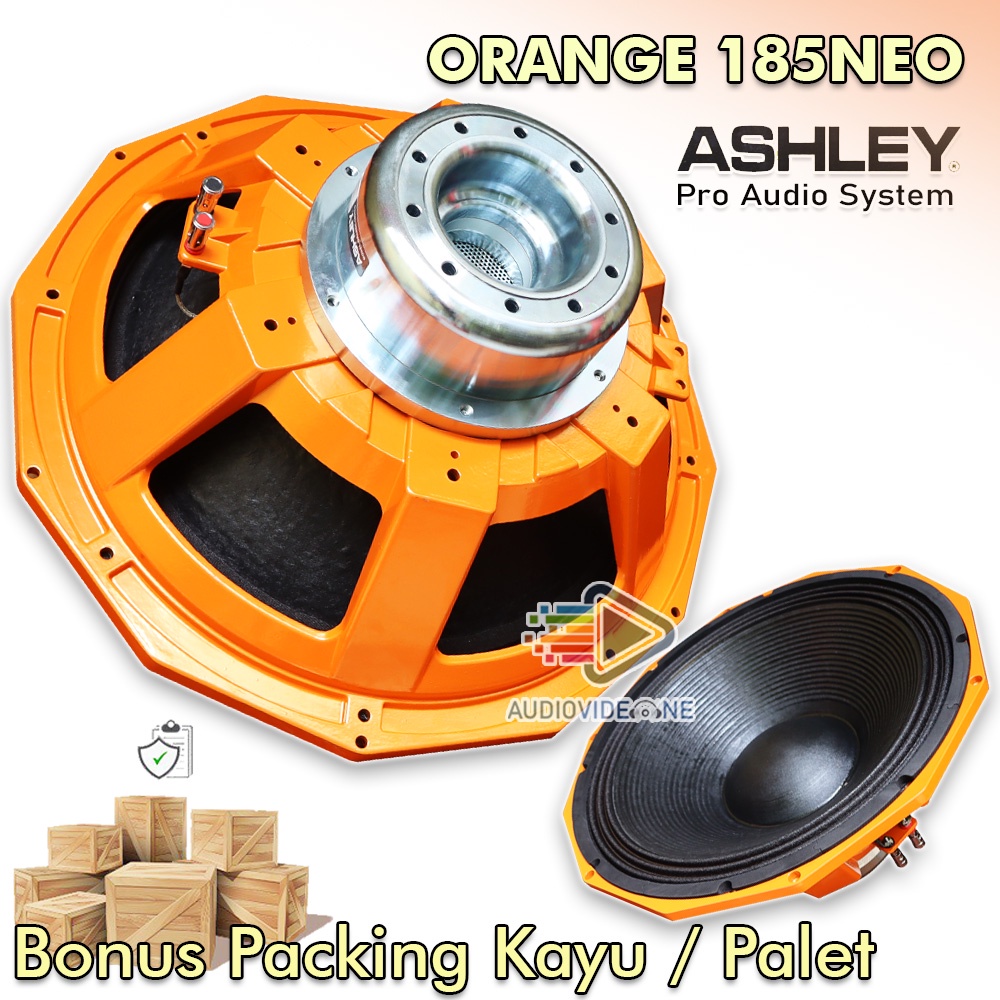 Speaker Ashley Orange 185NEO Spiker Komponen 18 Inch Subwoofer Neodymium Bonus Packing Kayu