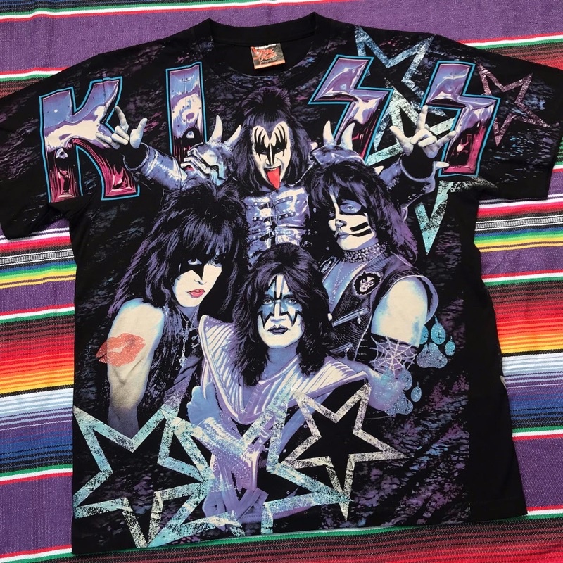 KISS AOP (All Over Print) Tshirt Vintage tees kaos band musik film