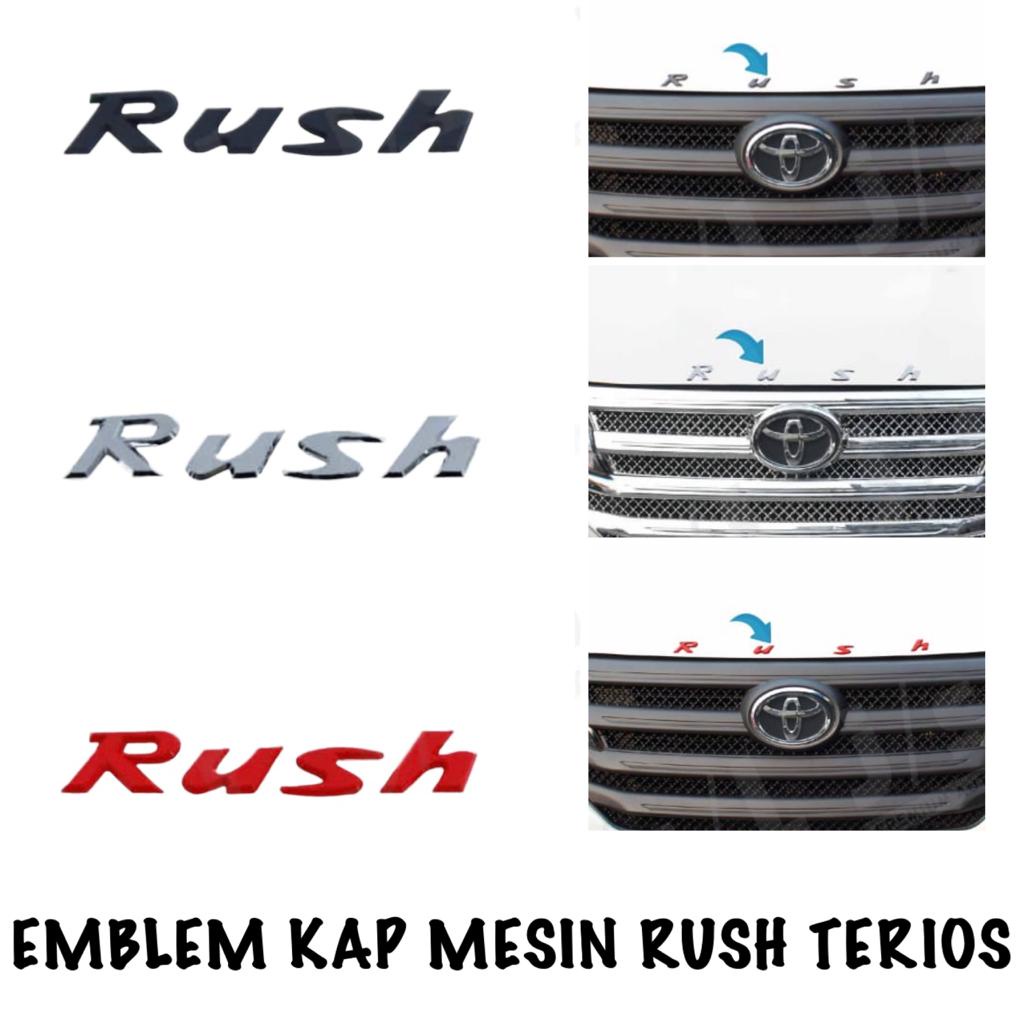 Emblem Kap Mesin Mobil Rush Terios Chrome Hitam Merah