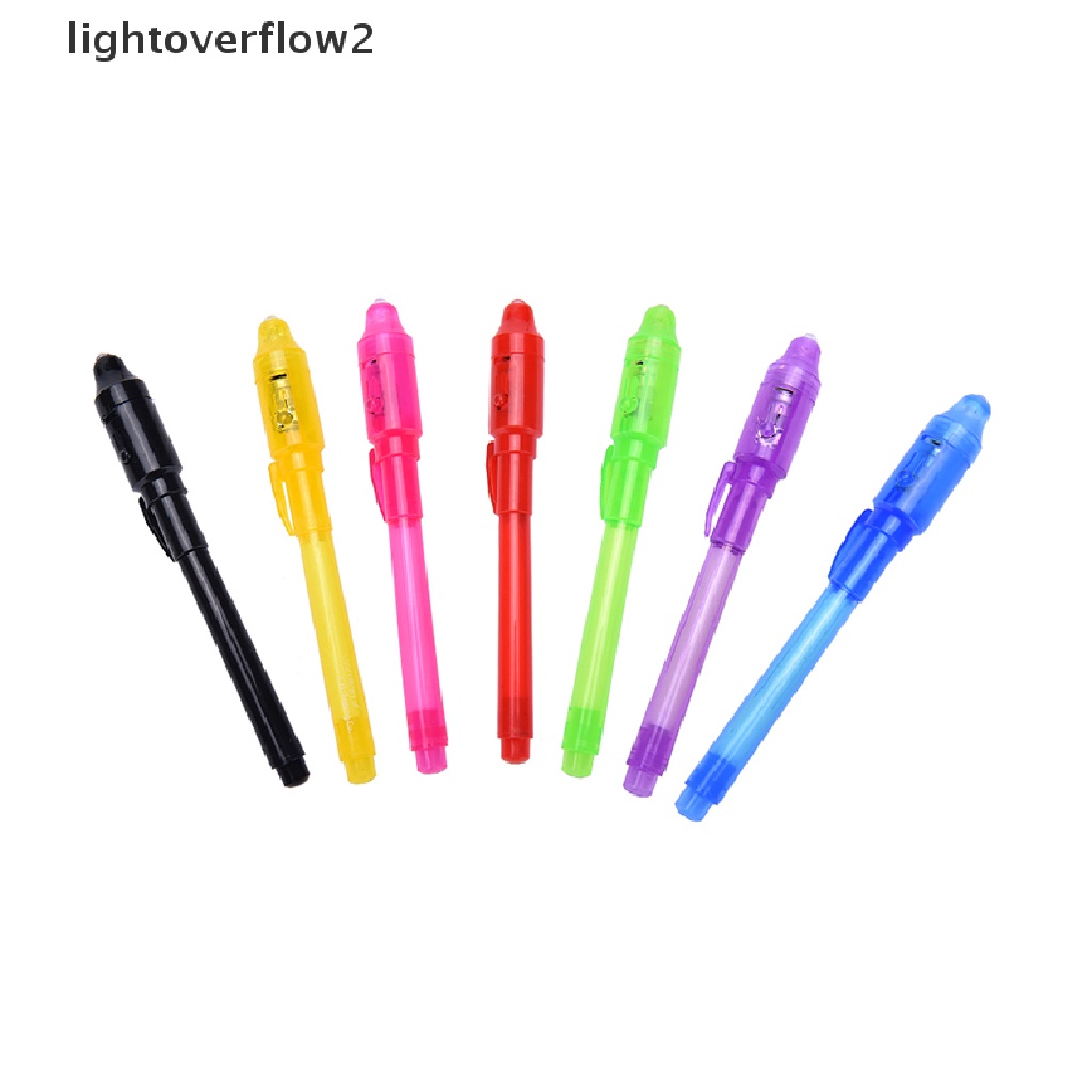 (lightoverflow2) Pena Marker Tinta Invisible Dengan Lampu LED Ultra Violet (ID)