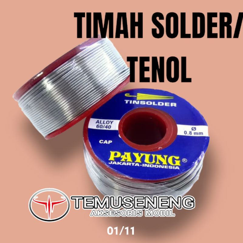Tenol Timah Solder 0.8Mm 1 Meter / Timah Solder Payung 0.8Mm Meteran