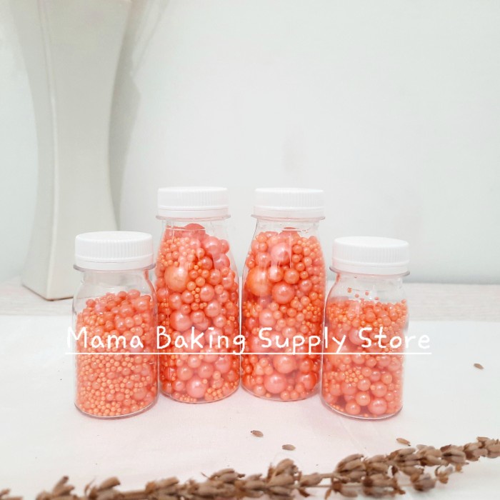 

Edible Sprinkle MIX PEARL ORANGE Mutiara Oren Topping Decor -+50 g