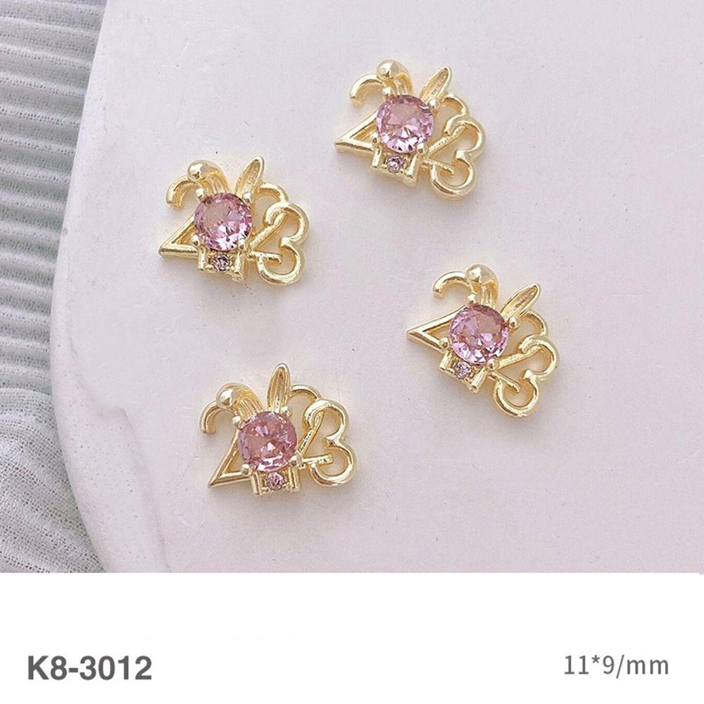 AUGUSTINA Augustina Nail Art Dekorasi Perak2023 Perhiasan Zhaocai Zirkon Perhiasan DIY Tahun Kelinci Kuku Berlian Imitasi